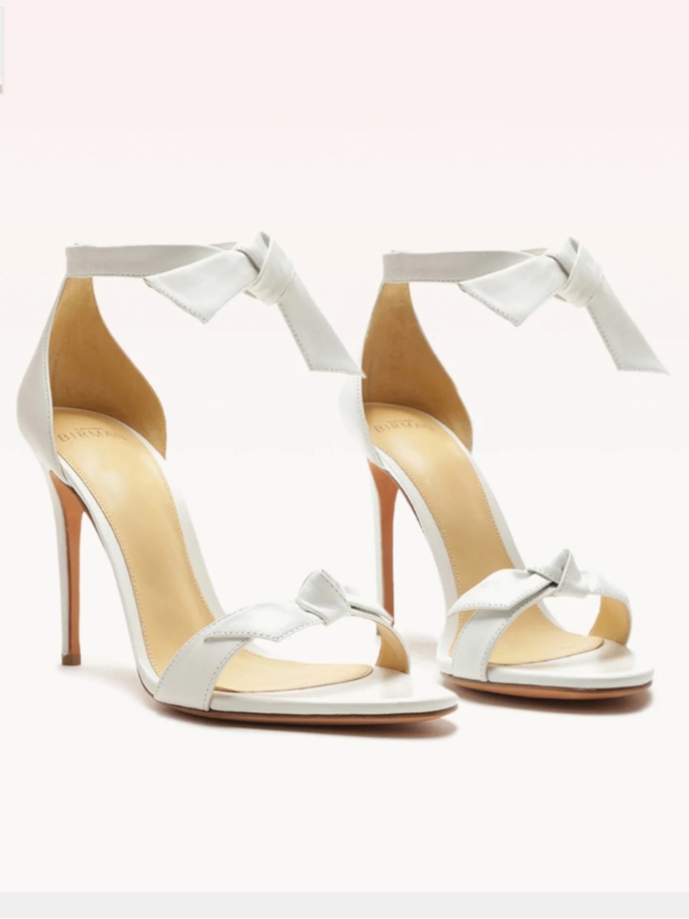 AUTHENTIC ALEXANDRE BIRMAN CLARITA HEELED SANDALS IN WHITE